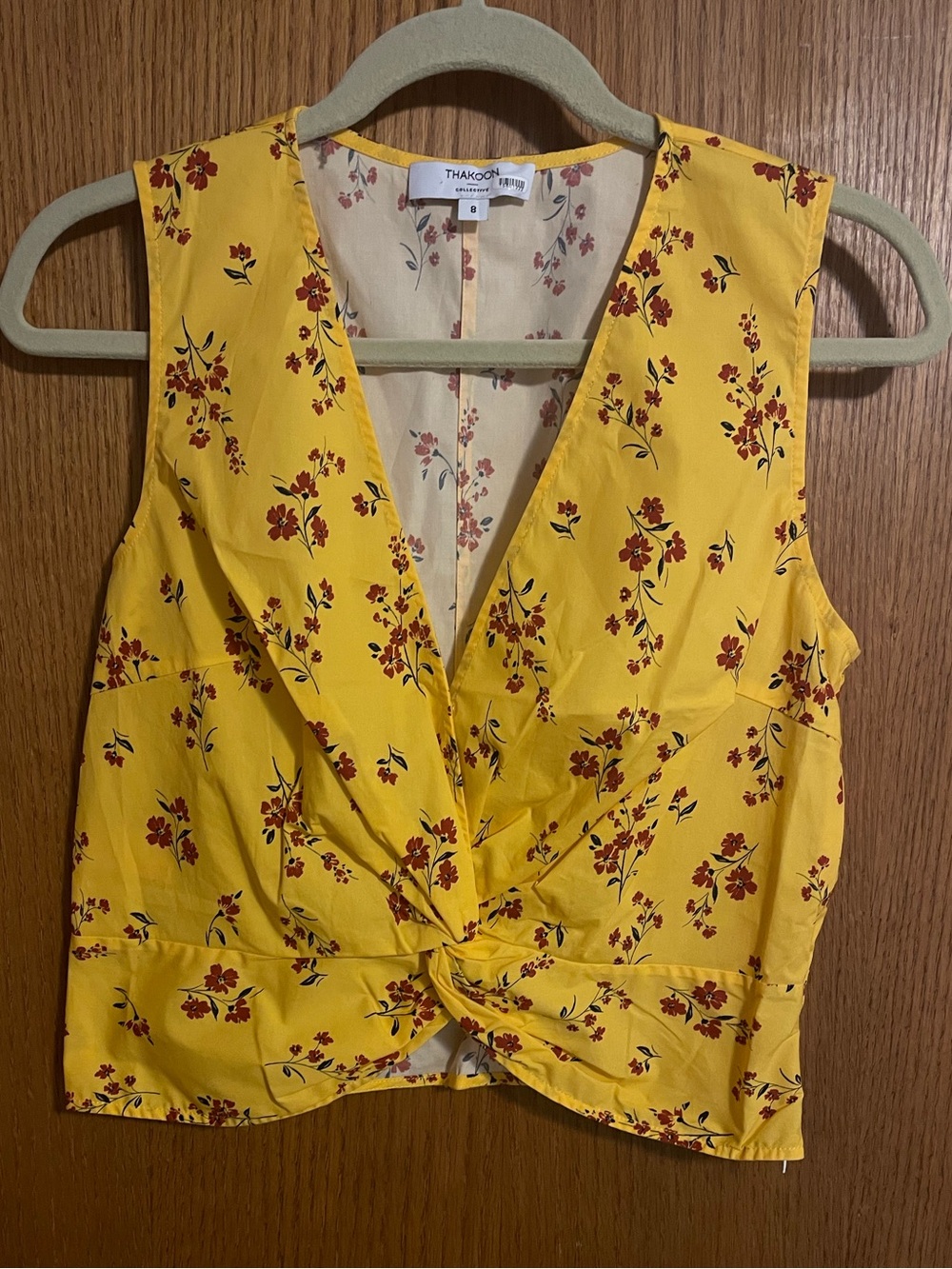 Thakoon Anthropologie Yellow Floral Shirt Coquette Girl Feminine Sz 8
